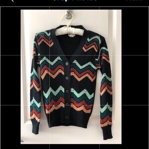 Vintage August Max Colorful Zig Zag Cardigan